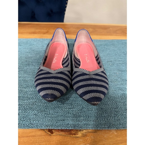 Rothy's Shoes - Rothys The Point Navy White Nautical Stripe Pointed Toe Flats Womens 10